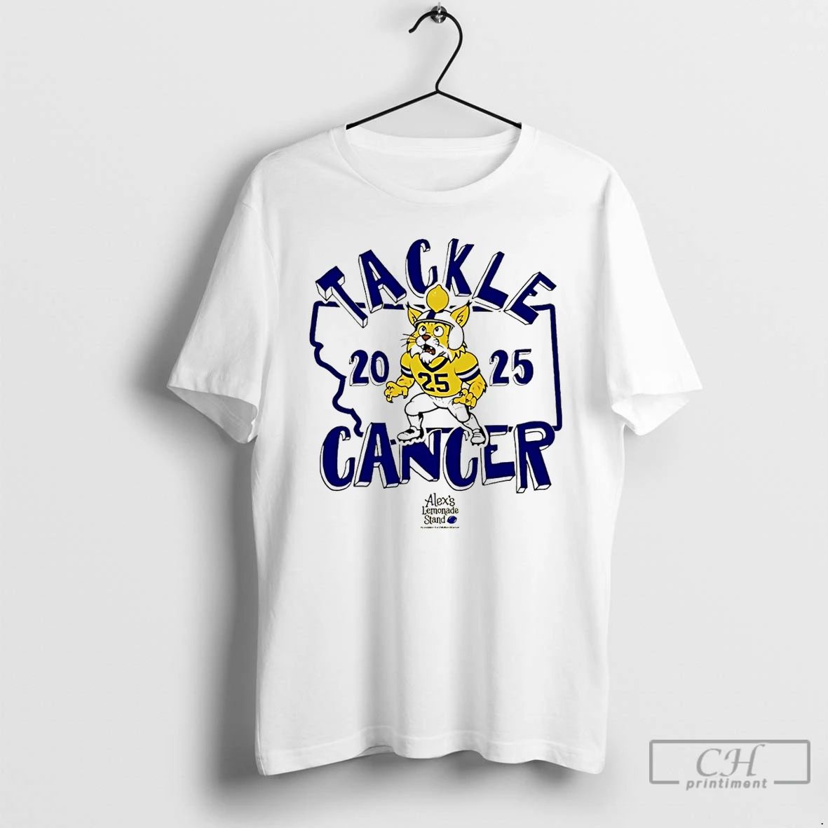 Premium Tackle Cancer 2025 Fundraiser Mascot T Shirts Unisex T-shirt, Sweatshirt, Hoodie, Long Sleeve Tee - T-Shirt, Sweatshirt, Hoodie