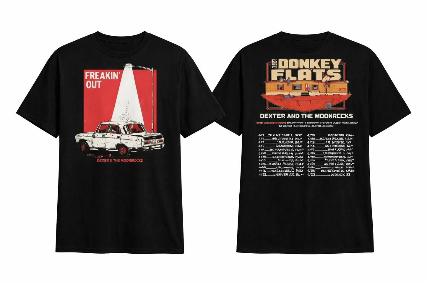 Dexter and The Moonrocks Freakin Out The Donkey Flats Tour Shirt S-3XL Unisex T-shirt, Sweatshirt, Hoodie, Long Sleeve Tee - T-Shirt, Sweatshirt, Hoodie