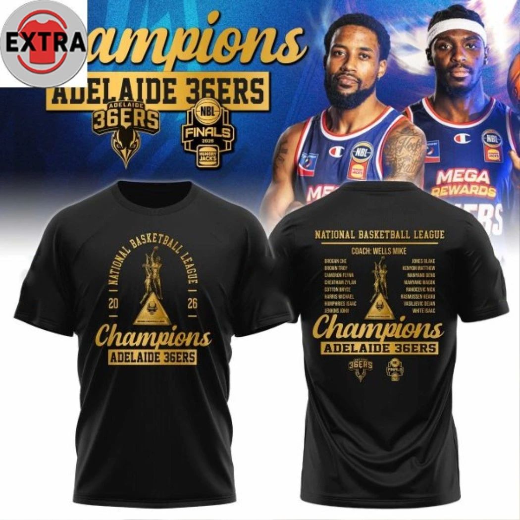 Adelaide 36ers 2026 NBA Champions Locker Room Logo Two Sided Shirt Unisex T-shirt, Sweatshirt, Hoodie, Long Sleeve Tee - T-Shirt, Sweatshirt, Hoodie