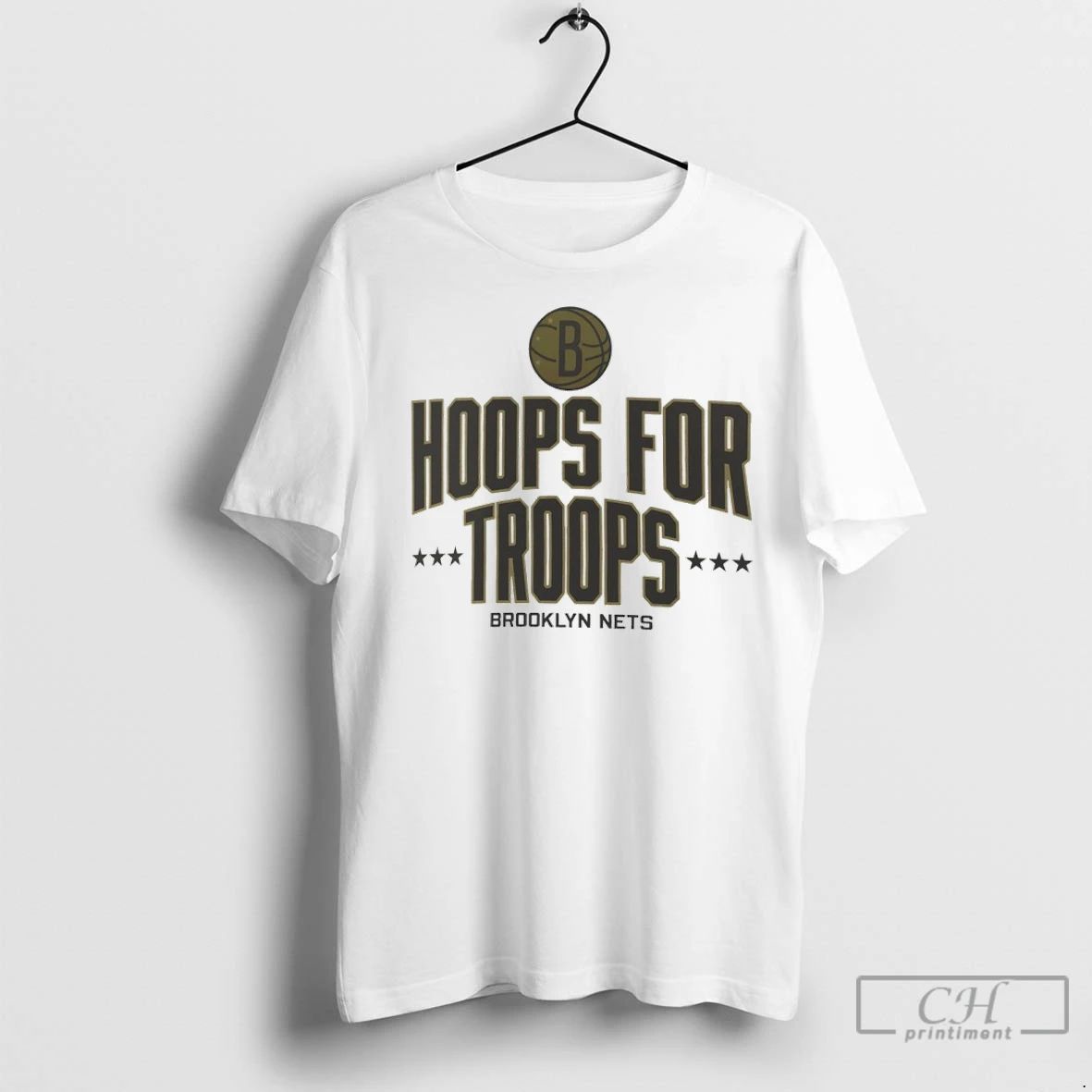 Premium Brooklyn Nets Hoops For Troops Unisex T-shirt, Sweatshirt, Hoodie, Long Sleeve Tee - T-Shirt, Sweatshirt, Hoodie