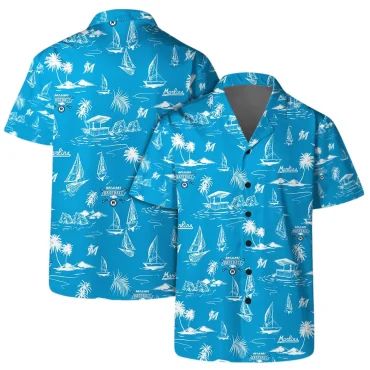 Miami Marlins Sailboat Paradise Hawaiian Shirt Unisex T-shirt, Sweatshirt, Hoodie, Long Sleeve Tee - T-Shirt, Sweatshirt, Hoodie