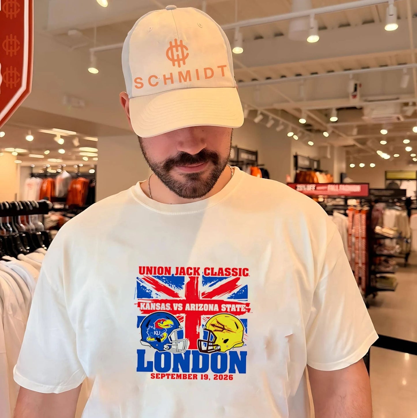 Union Jack Classic Kansas Jayhawks vs Arizona State London 2026 shirt Unisex T-shirt, Sweatshirt, Hoodie, Long Sleeve Tee - T-Shirt, Sweatshirt, Hoodie