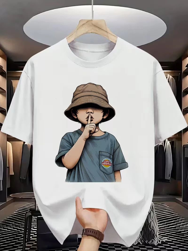 Mens Cartoon Portrait T-Shirt | Colorful Crew Neck Short Sleeve Summer Tee Unisex T-shirt, Sweatshirt, Hoodie, Long Sleeve Tee - T-Shirt, Sweatshirt, Hoodie