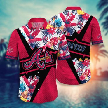 Atlanta Braves Pineapple Rush Hawaiian Shirt Unisex T-shirt, Sweatshirt, Hoodie, Long Sleeve Tee - T-Shirt, Sweatshirt, Hoodie