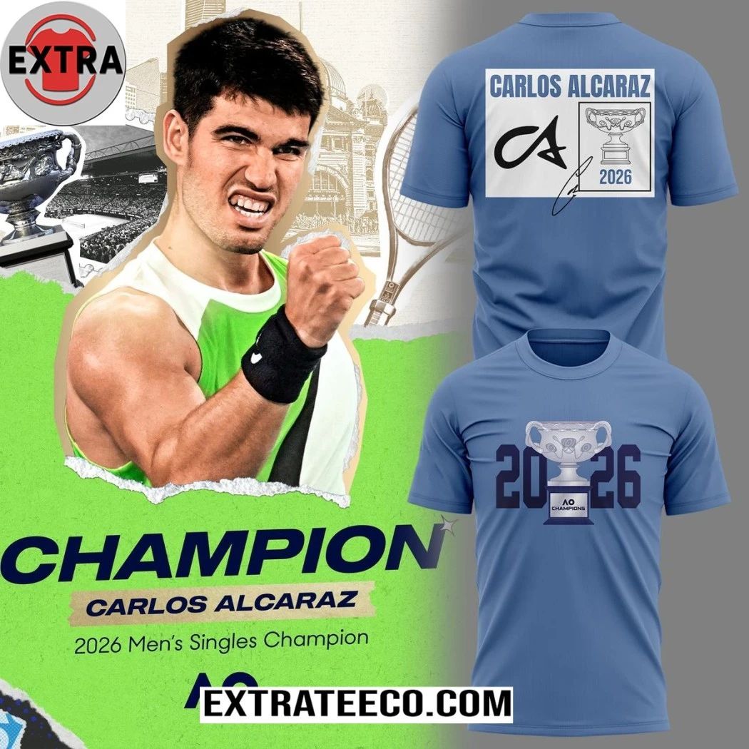 Australian Open Tennis Champions Carlos Alcaraz 2026 Hoodie T-Shirt Unisex T-shirt, Sweatshirt, Hoodie, Long Sleeve Tee - T-Shirt, Sweatshirt, Hoodie