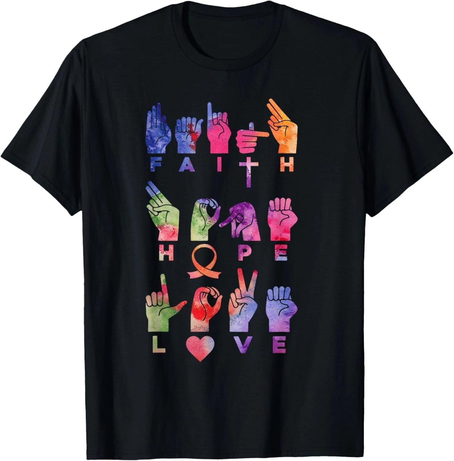 Faith Hope Love ASL American Sign Language T-Shirt Unisex T-shirt, Sweatshirt, Hoodie, Long Sleeve Tee - T-Shirt, Sweatshirt, Hoodie