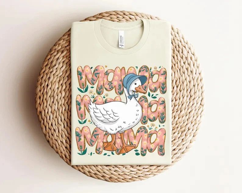 Floral Mama Goose Comfort Tee Mom Mother Cute Gift Unisex T-shirt, Sweatshirt, Hoodie, Long Sleeve Tee - T-Shirt, Sweatshirt, Hoodie