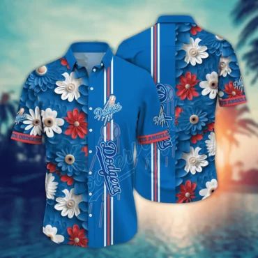 Los Angeles Dodgers Summer Bloom Hawaiian Shirt Unisex T-shirt, Sweatshirt, Hoodie, Long Sleeve Tee - T-Shirt, Sweatshirt, Hoodie
