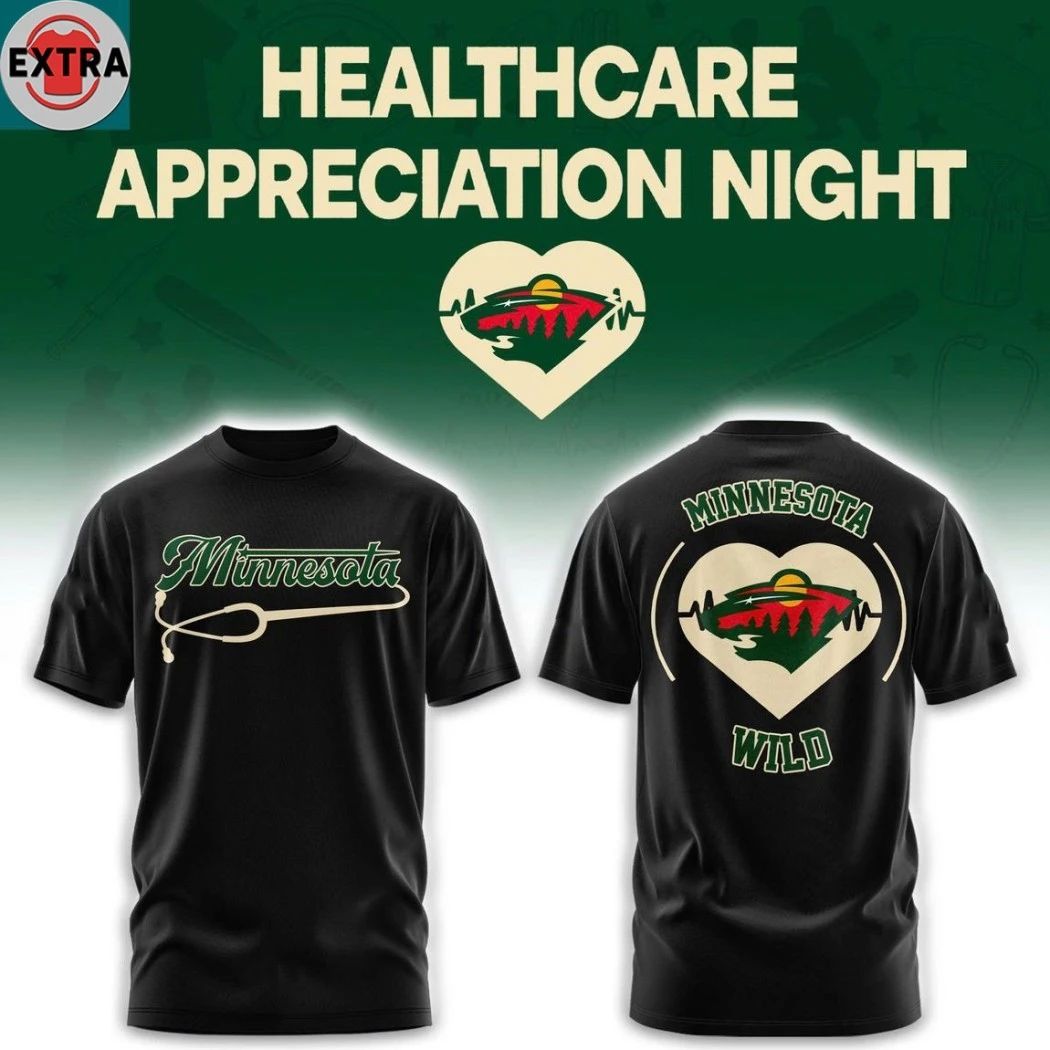 Minnesota Wild Healthcare Appreciation Night Logo 2026 Hoodie T-Shirt Unisex T-shirt, Sweatshirt, Hoodie, Long Sleeve Tee - T-Shirt, Sweatshirt, Hoodie