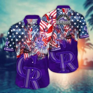 Colorado Rockies Fireworks Celebration Hawaiian Shirt Unisex T-shirt, Sweatshirt, Hoodie, Long Sleeve Tee - T-Shirt, Sweatshirt, Hoodie