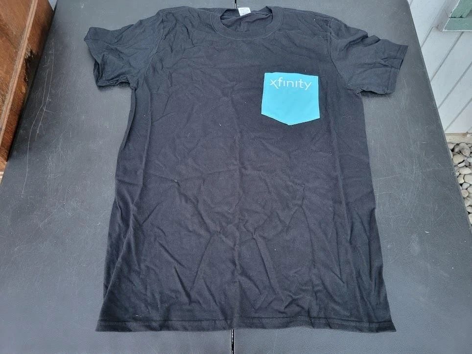 Xfinity Shirt Mens Medium Black Blue Pocket Simple Easy Awesome Promo Tee Unisex T-shirt, Sweatshirt, Hoodie, Long Sleeve Tee - T-Shirt, Sweatshirt, Hoodie