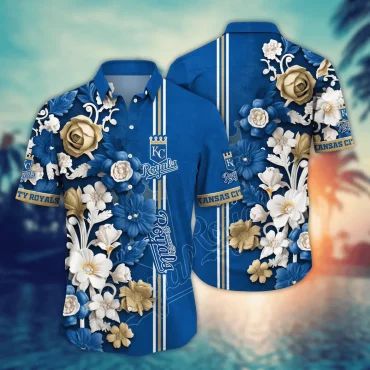Kansas City Royals Royal Floral Hawaiian Shirt Unisex T-shirt, Sweatshirt, Hoodie, Long Sleeve Tee - T-Shirt, Sweatshirt, Hoodie