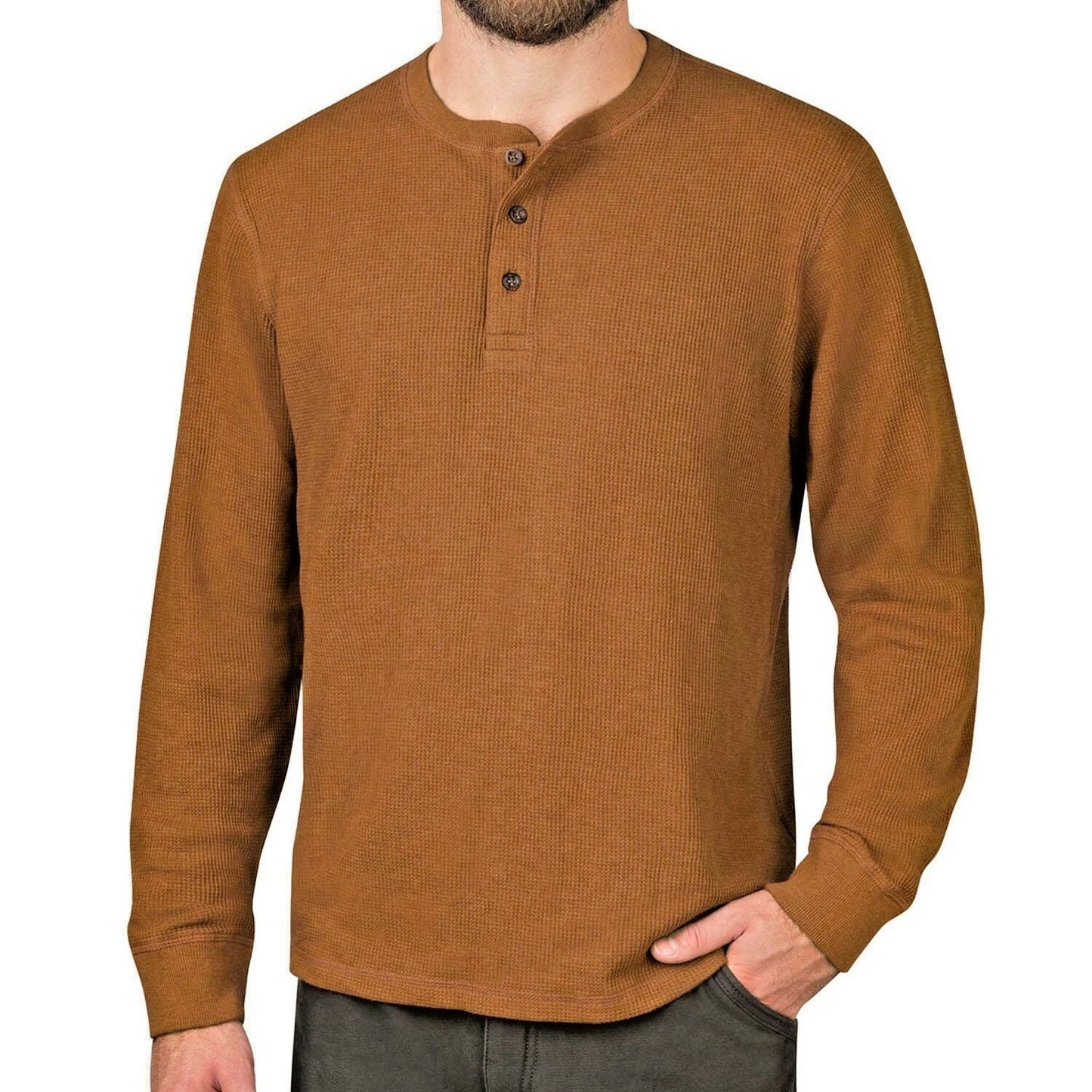Mens Long Sleeve T-Shirt Thermal Henley Grandad Warm Waffle Knit Winter Cuff Tee Unisex T-shirt, Sweatshirt, Hoodie, Long Sleeve Tee - T-Shirt, Sweatshirt, Hoodie