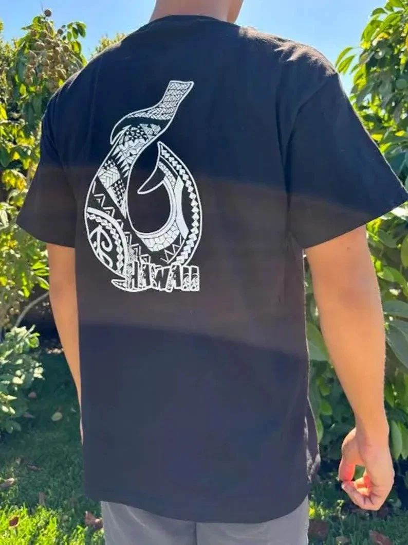 Hawaiian Tribal Fish Hook Premium Warriors Graphic Tee Men Cotton T-Shirt Unisex T-shirt, Sweatshirt, Hoodie, Long Sleeve Tee - T-Shirt, Sweatshirt, Hoodie