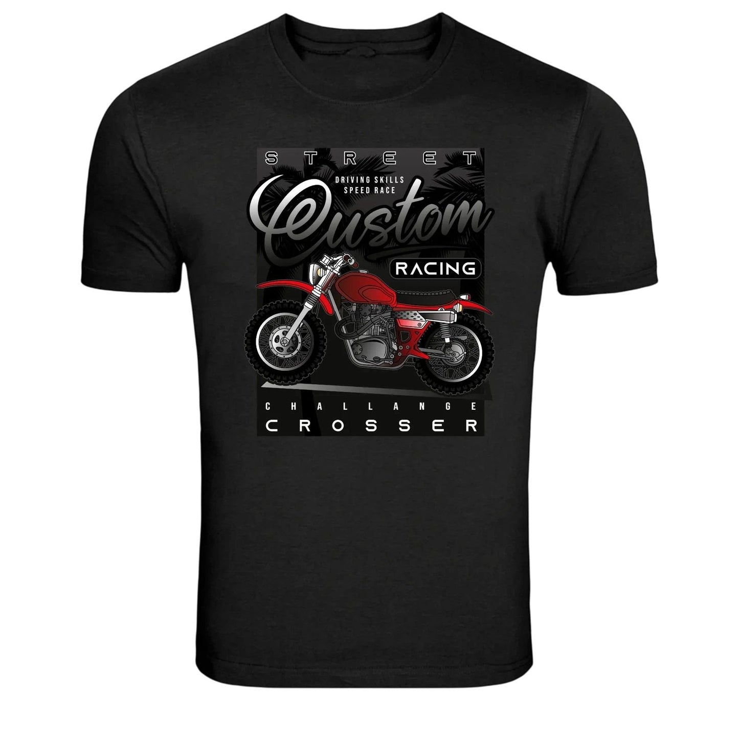 Street Custom Racing Crosser Motorcycle Graphic T-Shirt Unisex T-shirt, Sweatshirt, Hoodie, Long Sleeve Tee - T-Shirt, Sweatshirt, Hoodie