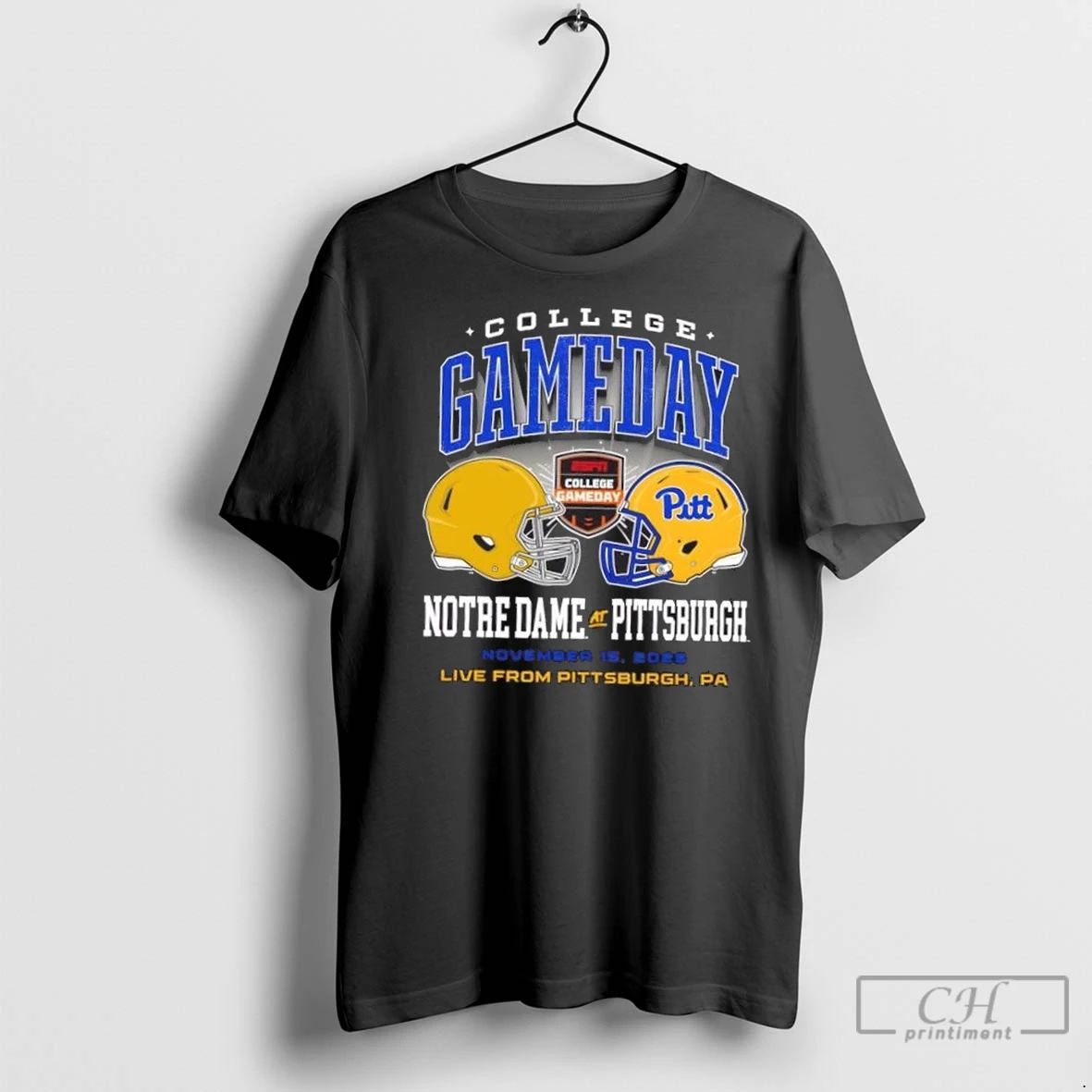 Premium College Gameday Notre Dame Vs Pitt November 15 2025 Live From Pittsburgh Pa Unisex T-shirt, Sweatshirt, Hoodie, Long Sleeve Tee - T-Shirt, Sweatshirt, Hoodie