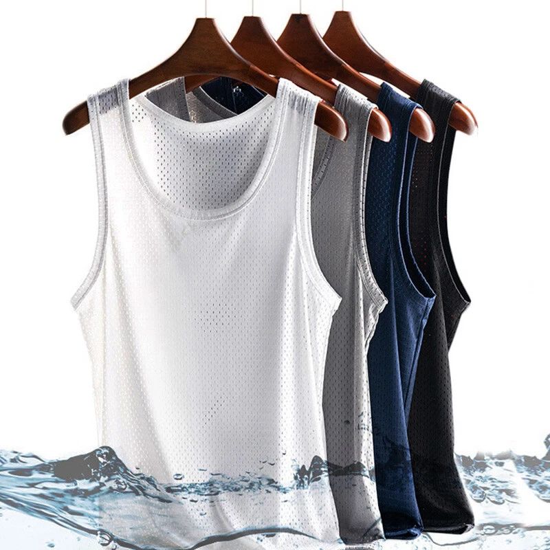 Mens Ice Silk Vest Quick Dry Sleeveless Tops T-Shirts  Unisex T-shirt, Sweatshirt, Hoodie, Long Sleeve Tee - T-Shirt, Sweatshirt, Hoodie