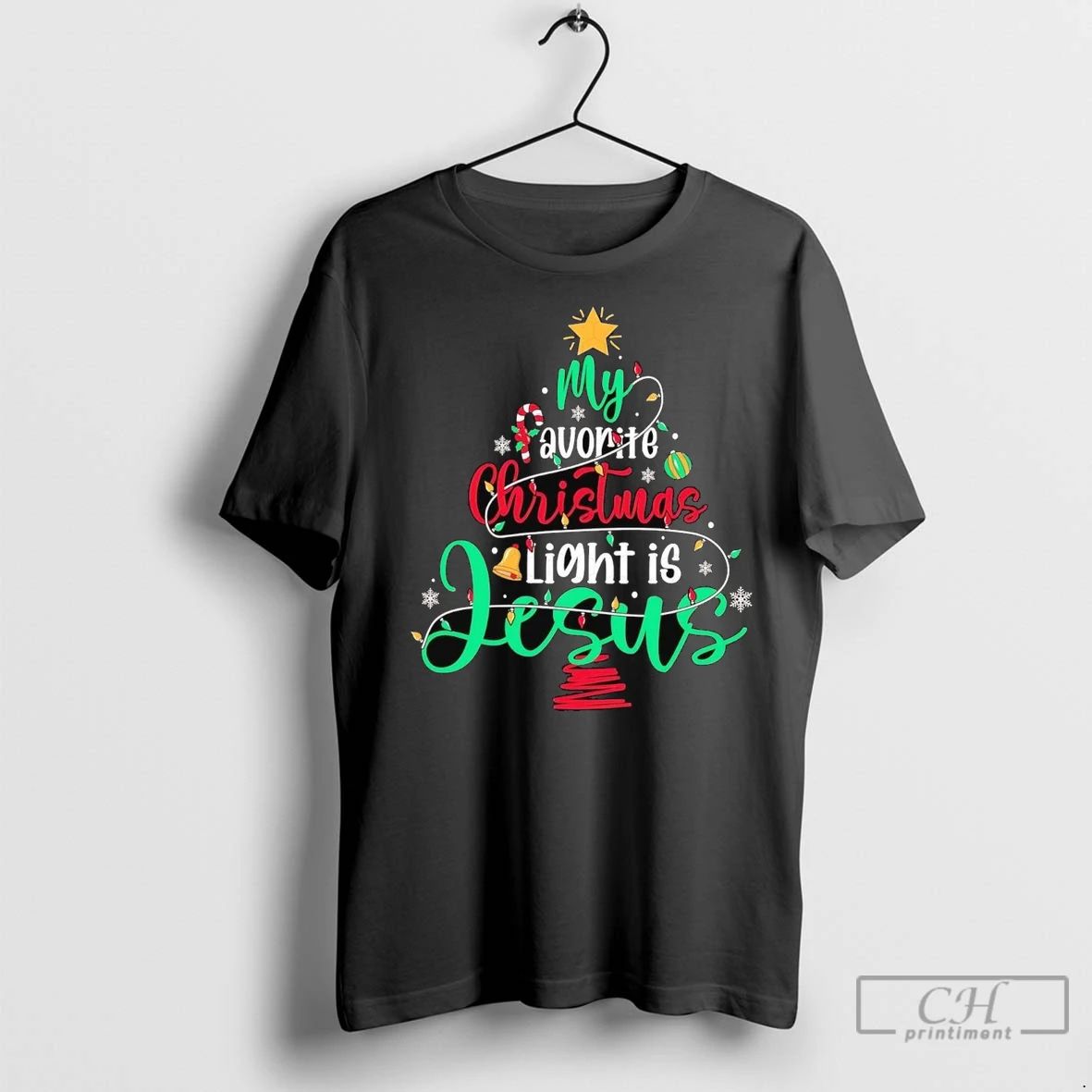 Premium My Favorite Christmas Light Is Jesus Unisex T-shirt, Sweatshirt, Hoodie, Long Sleeve Tee - T-Shirt, Sweatshirt, Hoodie