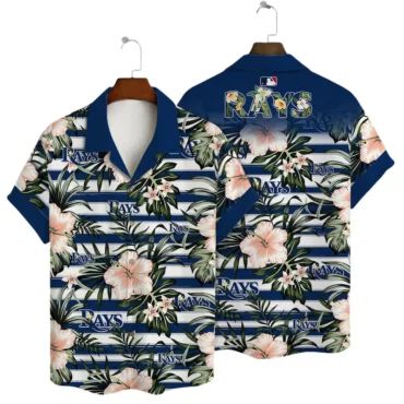 Tampa Bay Rays Tropical Hibiscus Hawaiian Shirt Unisex T-shirt, Sweatshirt, Hoodie, Long Sleeve Tee - T-Shirt, Sweatshirt, Hoodie