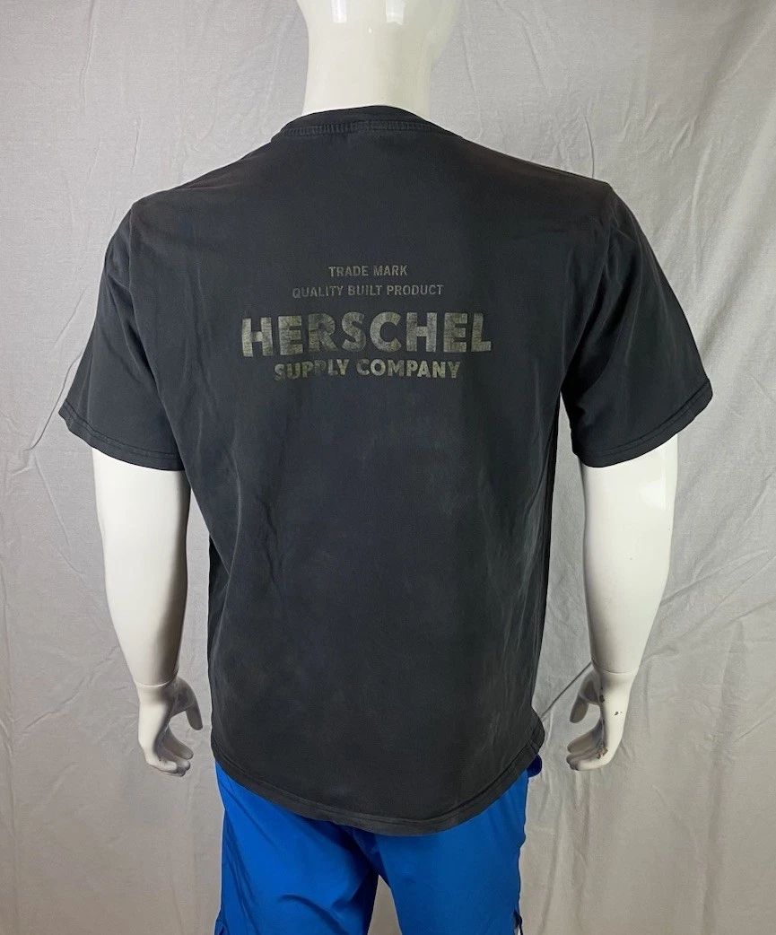 Herschel Gray 2-Sided Logo T Shirt, B Grade, Men's Size Large Unisex T-shirt, Sweatshirt, Hoodie, Long Sleeve Tee - T-Shirt, Sweatshirt, Hoodie