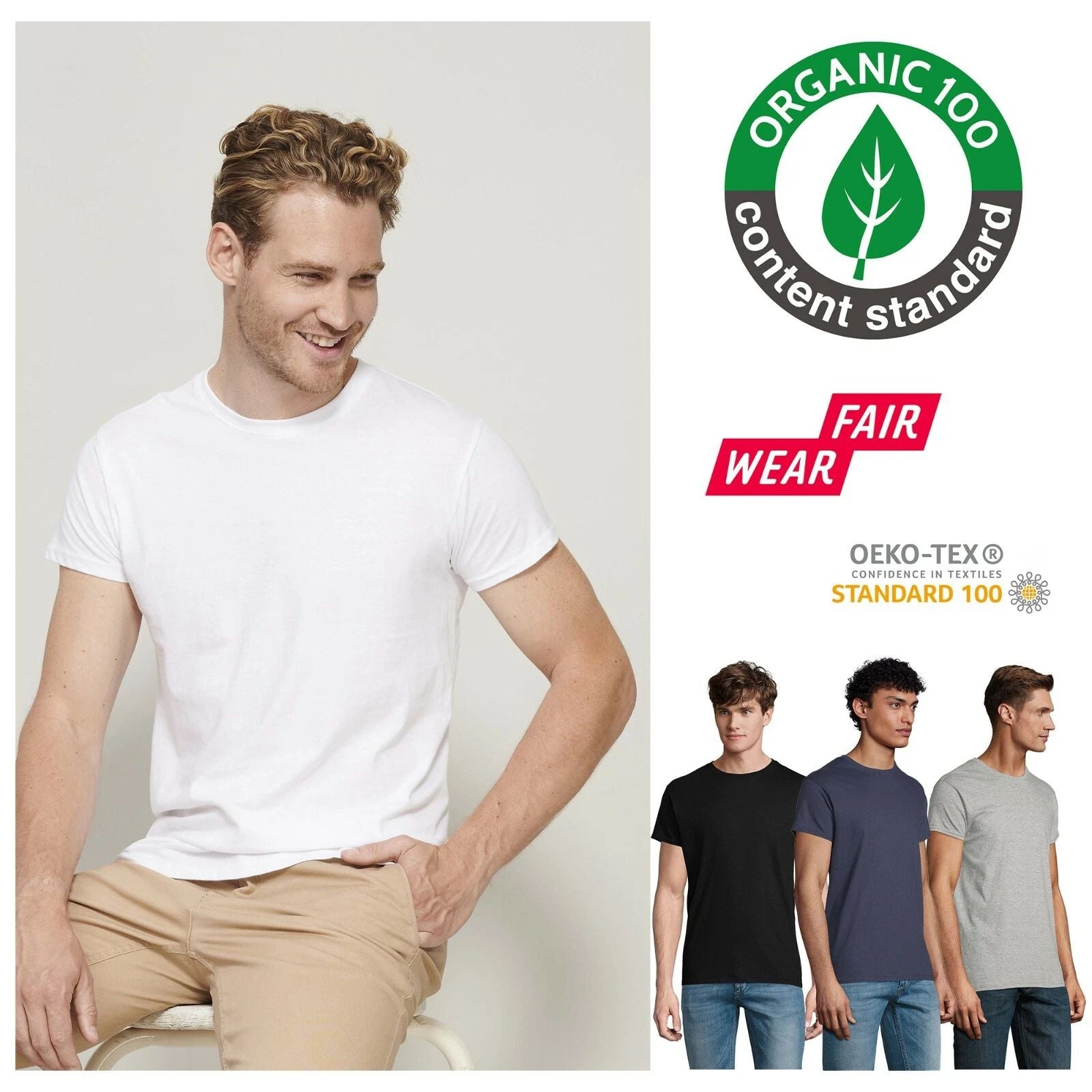 100% Certified Organic Cotton Fair Wear Unisex Mens Womens T-Shirt Unisex T-shirt, Sweatshirt, Hoodie, Long Sleeve Tee - T-Shirt, Sweatshirt, Hoodie