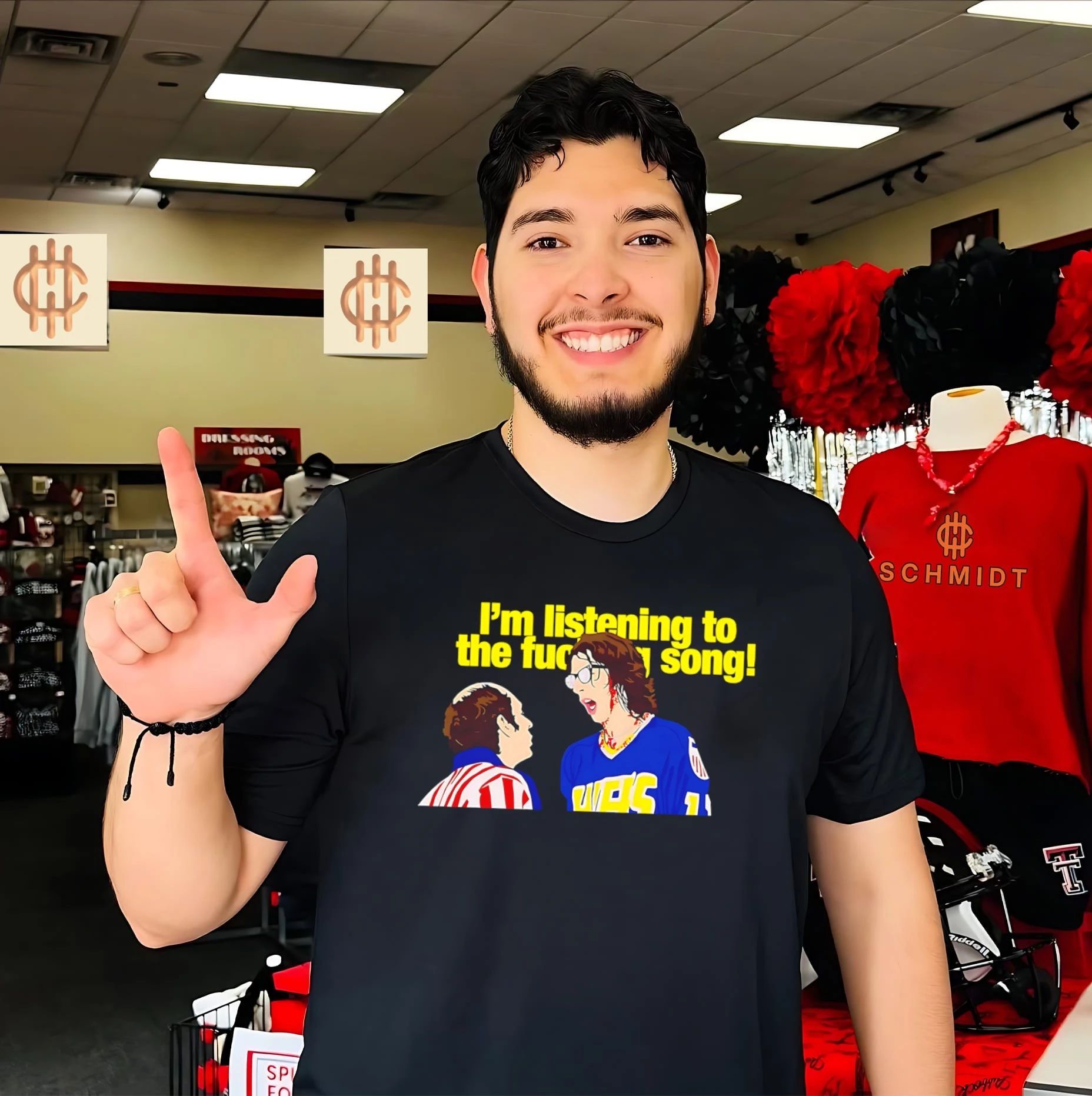 Hanson Brothers National Anthem Im listening to the fucking song meme shirt Unisex T-shirt, Sweatshirt, Hoodie, Long Sleeve Tee - T-Shirt, Sweatshirt, Hoodie