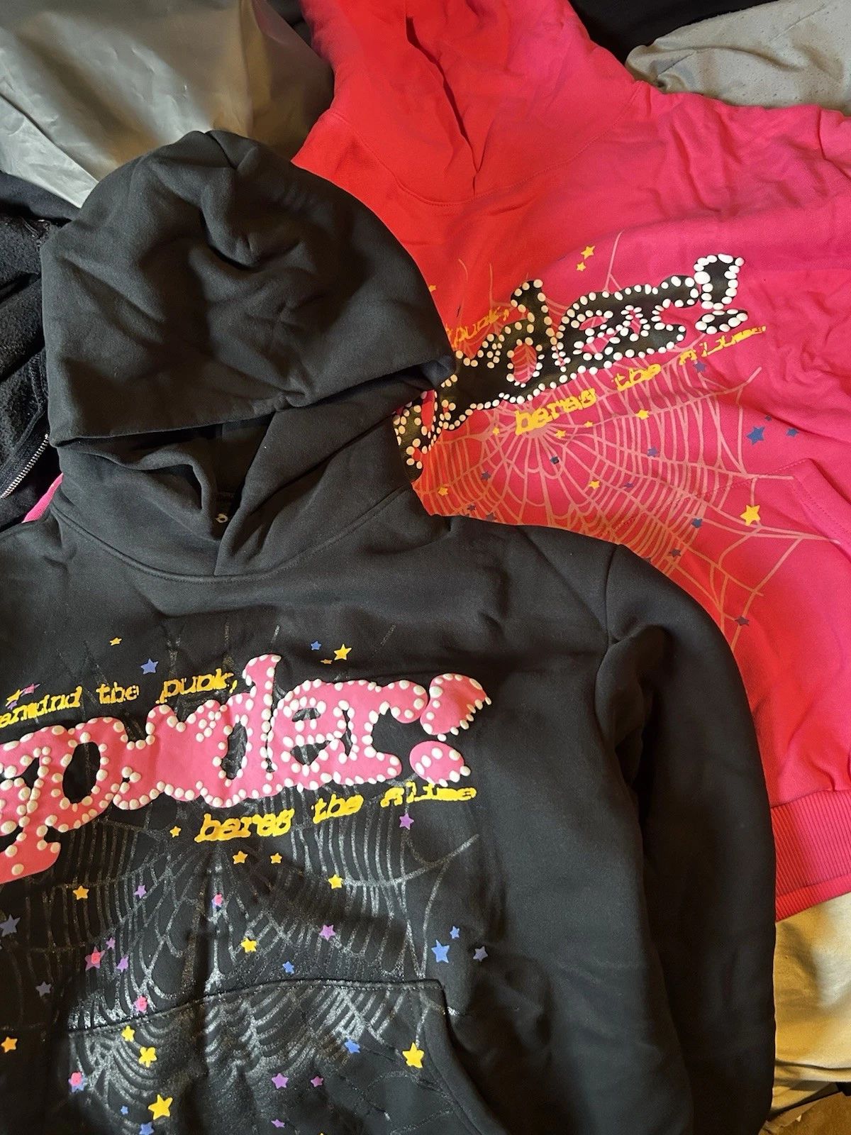 Spyder Girls Pink Black Pullover Hoodie Graphic Print Studded Stars L Unisex T-shirt, Sweatshirt, Hoodie, Long Sleeve Tee - T-Shirt, Sweatshirt, Hoodie