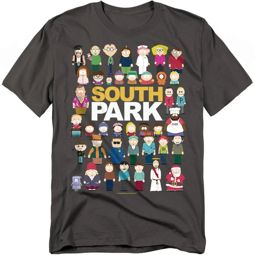 South Park Full Cast T-Shirt S-4XL, Charcoal Unisex T-shirt, Sweatshirt, Hoodie, Long Sleeve Tee - T-Shirt, Sweatshirt, Hoodie