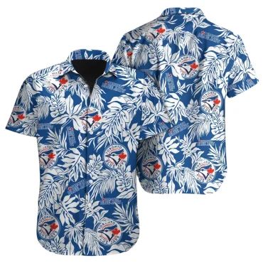 Toronto Blue Jays Tropical Leaf Hawaiian Shirt Unisex T-shirt, Sweatshirt, Hoodie, Long Sleeve Tee - T-Shirt, Sweatshirt, Hoodie