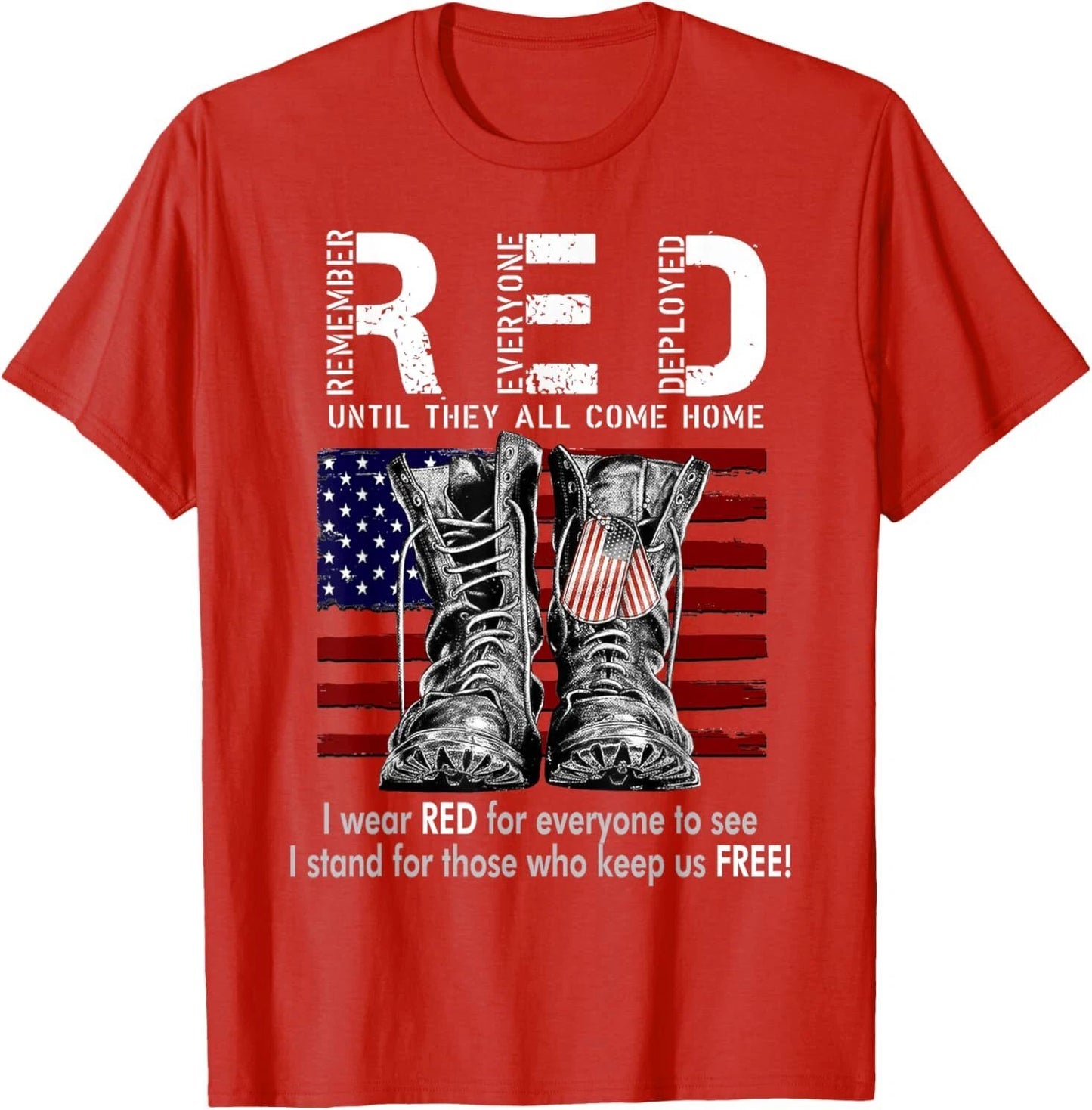 R.E.D Friday Military Remember Everyone Deployed Unisex-Adults US Flag T-Shirt Unisex T-shirt, Sweatshirt, Hoodie, Long Sleeve Tee - T-Shirt, Sweatshirt, Hoodie