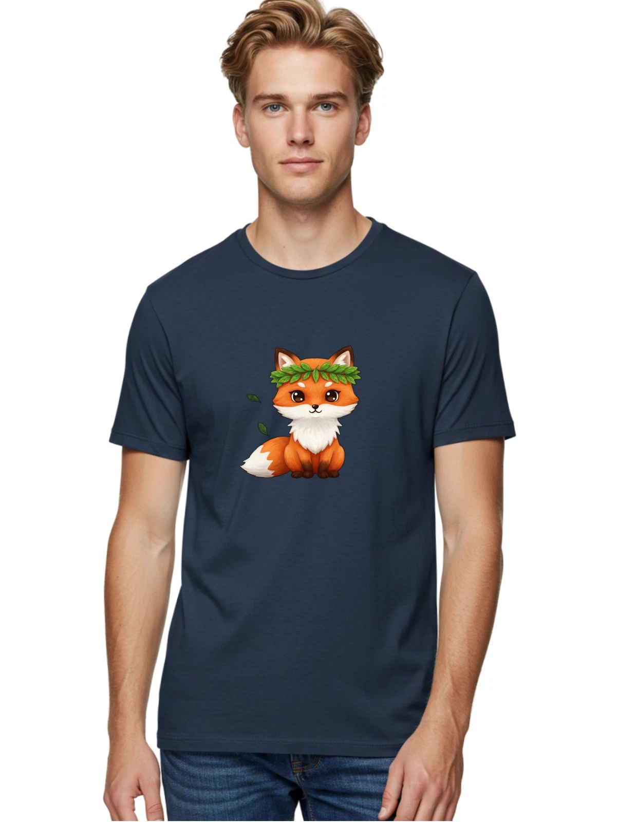 Kawaii-Fox Mens Graphic Tee, 100% Cotton, Casual Summer Wear Unisex T-shirt, Sweatshirt, Hoodie, Long Sleeve Tee - T-Shirt, Sweatshirt, Hoodie