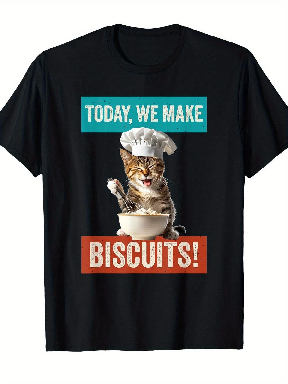 Funny Cat Baker T-Shirt - Kitten Cook & Cat Biscuits Graphic Unisex T-shirt, Sweatshirt, Hoodie, Long Sleeve Tee - T-Shirt, Sweatshirt, Hoodie