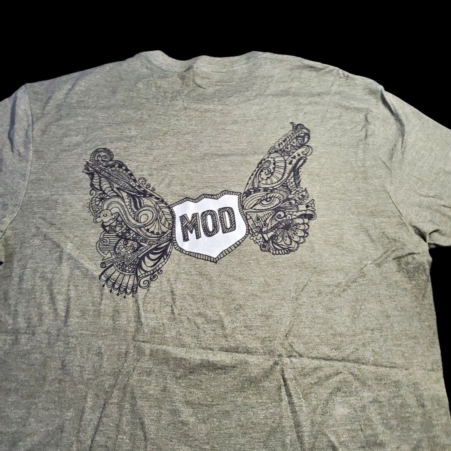 Mod Tee Whats Your MOD? ANGEL WINGS GREEN OLIVE Short Sleeve T-shirt Size LARGE Unisex T-shirt, Sweatshirt, Hoodie, Long Sleeve Tee - T-Shirt, Sweatshirt, Hoodie