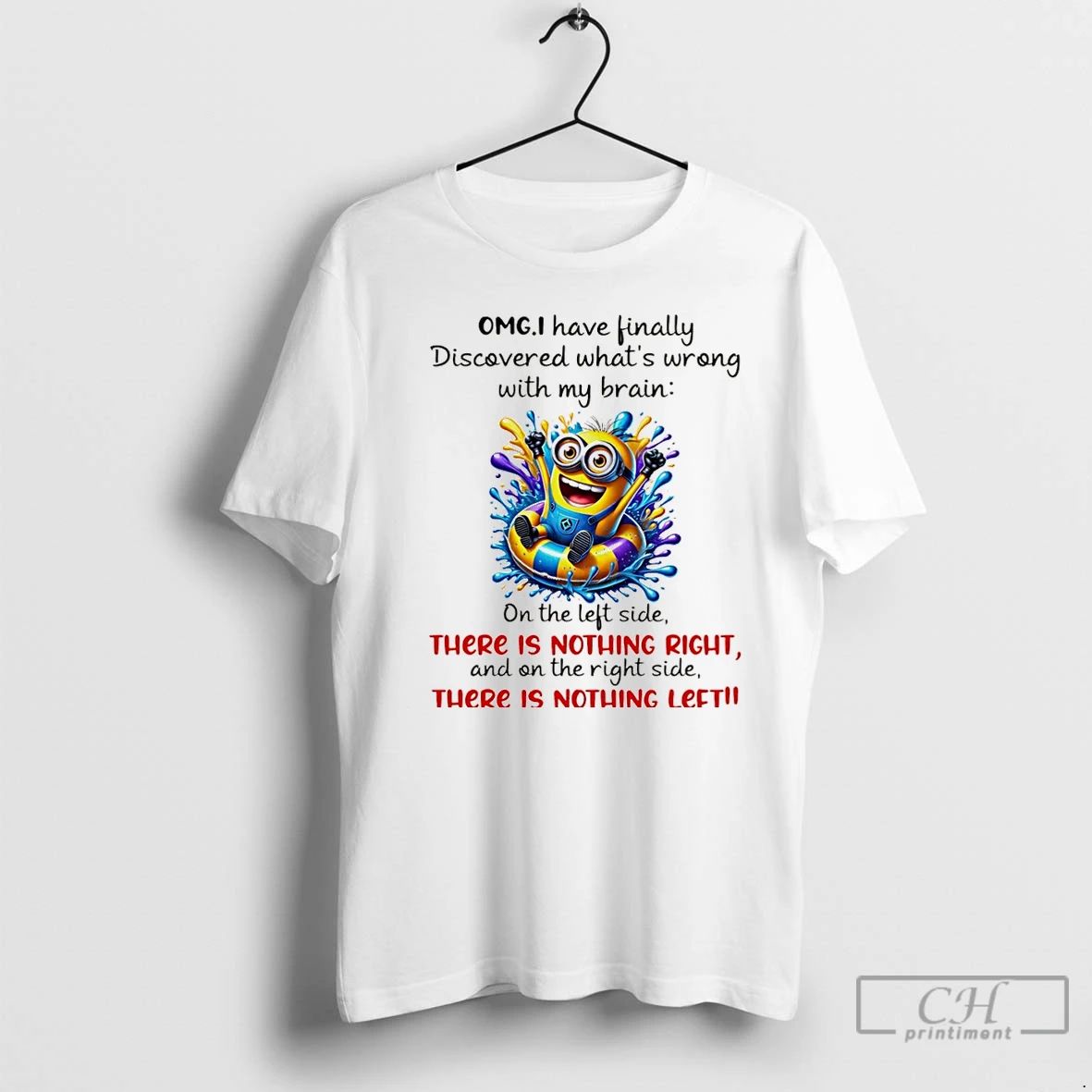 Premium Minion Omg I Have Finally Discovered Whats Wrong With My Brain Christmas T Shirts Unisex T-shirt, Sweatshirt, Hoodie, Long Sleeve Tee - T-Shirt, Sweatshirt, Hoodie