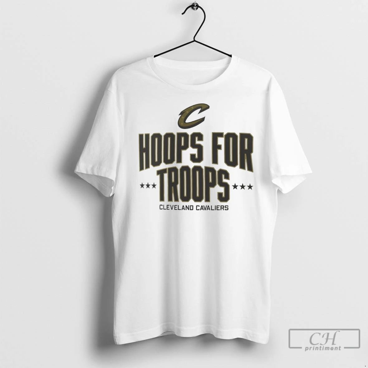 Premium Cleveland Cavaliers Hoops For Troops Unisex T-shirt, Sweatshirt, Hoodie, Long Sleeve Tee - T-Shirt, Sweatshirt, Hoodie