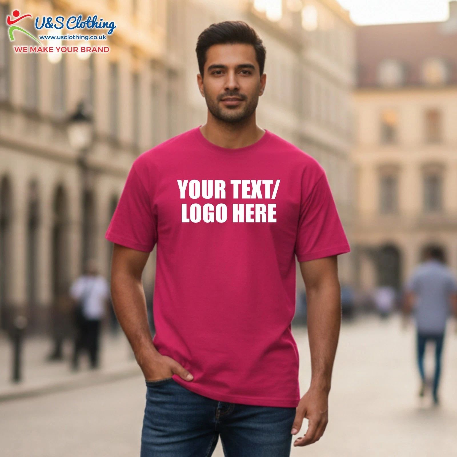 Personalised Printed Gildan Hammer Maxweight T-Shirt Custom Text Logo Cotton Top Unisex T-shirt, Sweatshirt, Hoodie, Long Sleeve Tee - T-Shirt, Sweatshirt, Hoodie