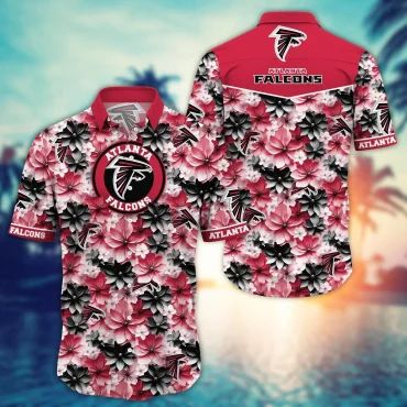 Atlanta Falcons Bold Blooms Hawaiian Shirt Unisex T-shirt, Sweatshirt, Hoodie, Long Sleeve Tee - T-Shirt, Sweatshirt, Hoodie