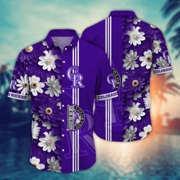 Colorado Rockies Daisy Bloom Hawaiian Shirt Unisex T-shirt, Sweatshirt, Hoodie, Long Sleeve Tee - T-Shirt, Sweatshirt, Hoodie