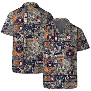 Houston Astros Vintage Tropic Hawaiian Shirt Unisex T-shirt, Sweatshirt, Hoodie, Long Sleeve Tee - T-Shirt, Sweatshirt, Hoodie