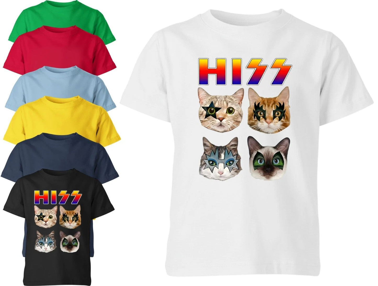Funny Cat Hiss Rock And Roll Unisex Kids T Shirt Cat Lover Gift Unisex T-shirt, Sweatshirt, Hoodie, Long Sleeve Tee - T-Shirt, Sweatshirt, Hoodie