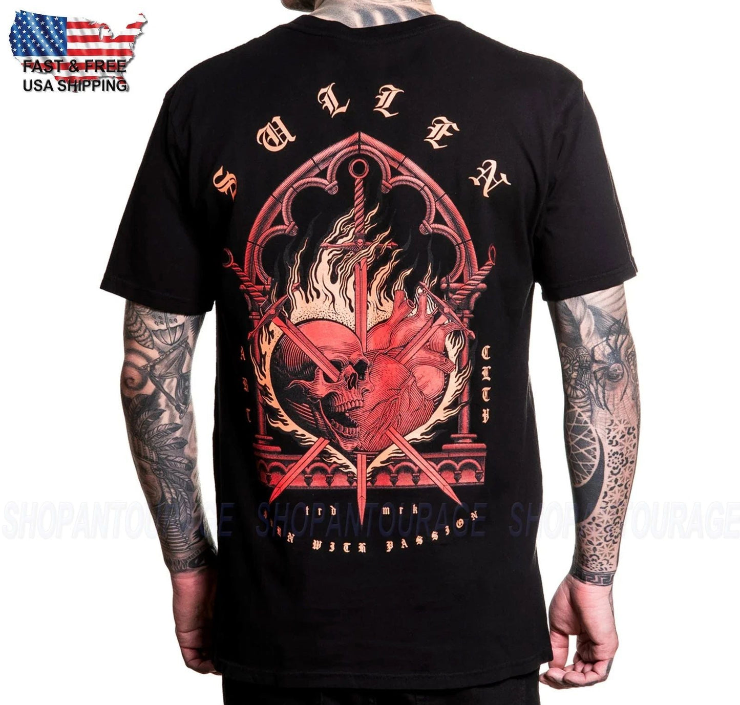Sullen Art Collective T-Shirt  Manches Courtes Premium Full Heart Pour Hommes Unisex T-shirt, Sweatshirt, Hoodie, Long Sleeve Tee - T-Shirt, Sweatshirt, Hoodie