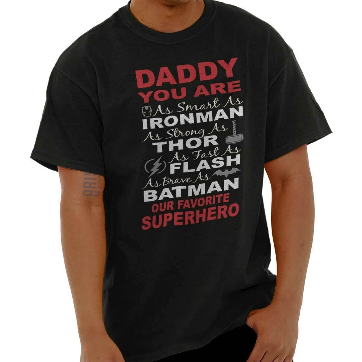 Superhero Fathers Day Daddy Comic Book Gift Mens Casual Crewneck T Shirts Tees Unisex T-shirt, Sweatshirt, Hoodie, Long Sleeve Tee - T-Shirt, Sweatshirt, Hoodie