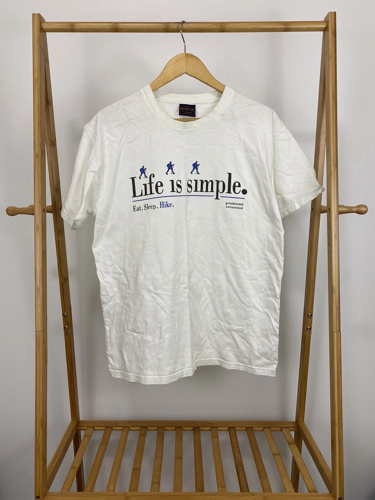 VTG Life is Simple Eat Sleep Hike Mountain Nature Forest Living T-Shirt Size L Unisex T-shirt, Sweatshirt, Hoodie, Long Sleeve Tee - T-Shirt, Sweatshirt, Hoodie