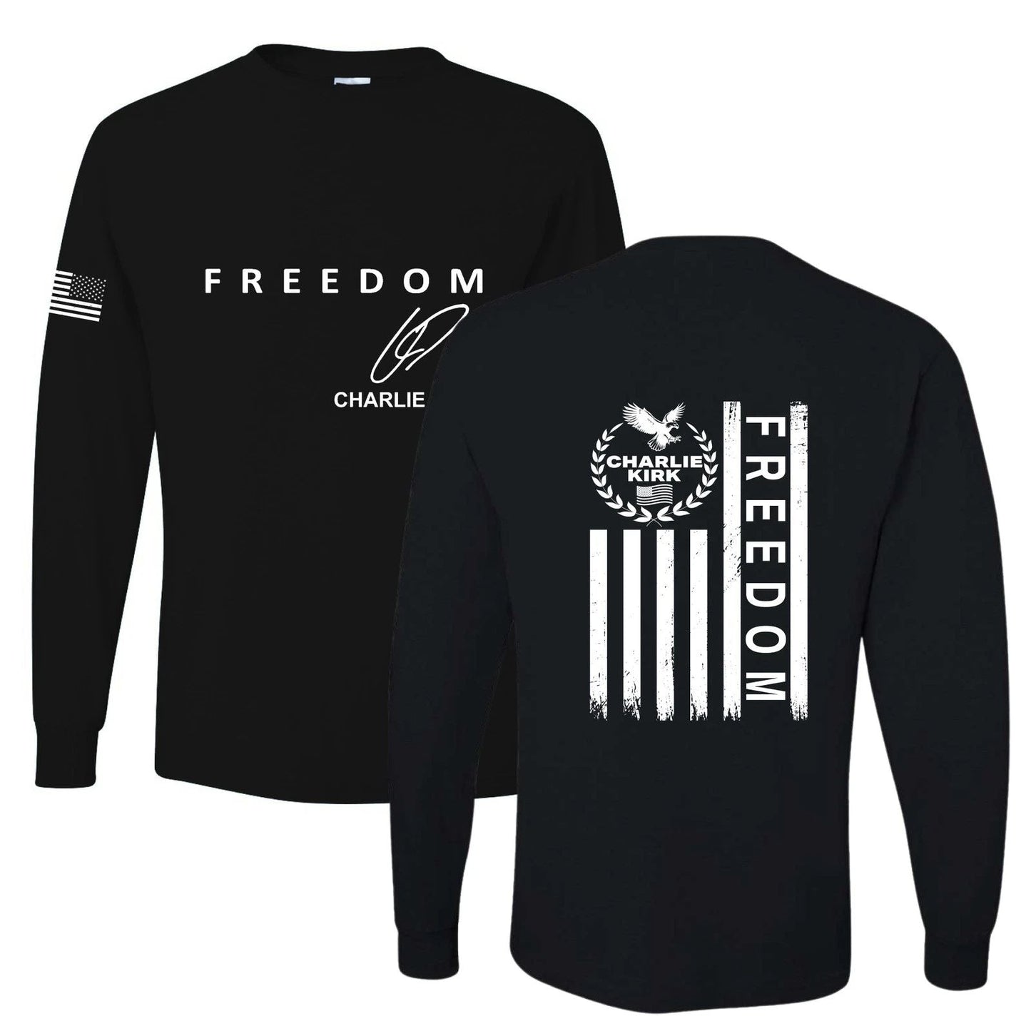 Charlie Kirk Freedom Mens Long Sleeve Shirt Unisex T-shirt, Sweatshirt, Hoodie, Long Sleeve Tee - T-Shirt, Sweatshirt, Hoodie