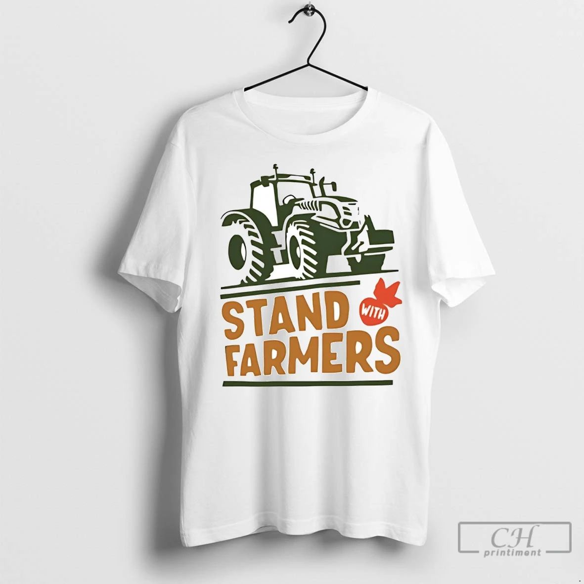 Premium Tractor Stand With Farmers Unisex T-shirt, Sweatshirt, Hoodie, Long Sleeve Tee - T-Shirt, Sweatshirt, Hoodie