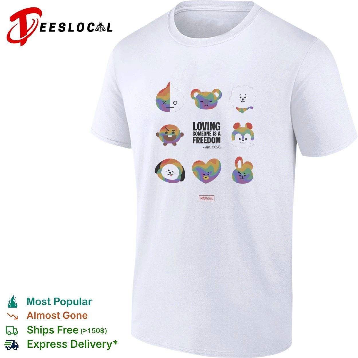 Loving Someone Is a Freedom Jin 2026 BT21 T-shirt Unisex T-shirt, Sweatshirt, Hoodie, Long Sleeve Tee - T-Shirt, Sweatshirt, Hoodie