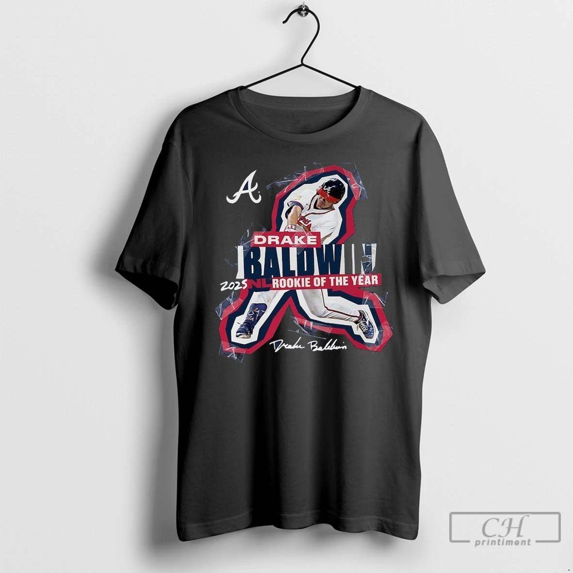 Premium Drake Baldwin Atlanta Braves 2025 National League Rookie Of The Year Unisex T-shirt, Sweatshirt, Hoodie, Long Sleeve Tee - T-Shirt, Sweatshirt, Hoodie
