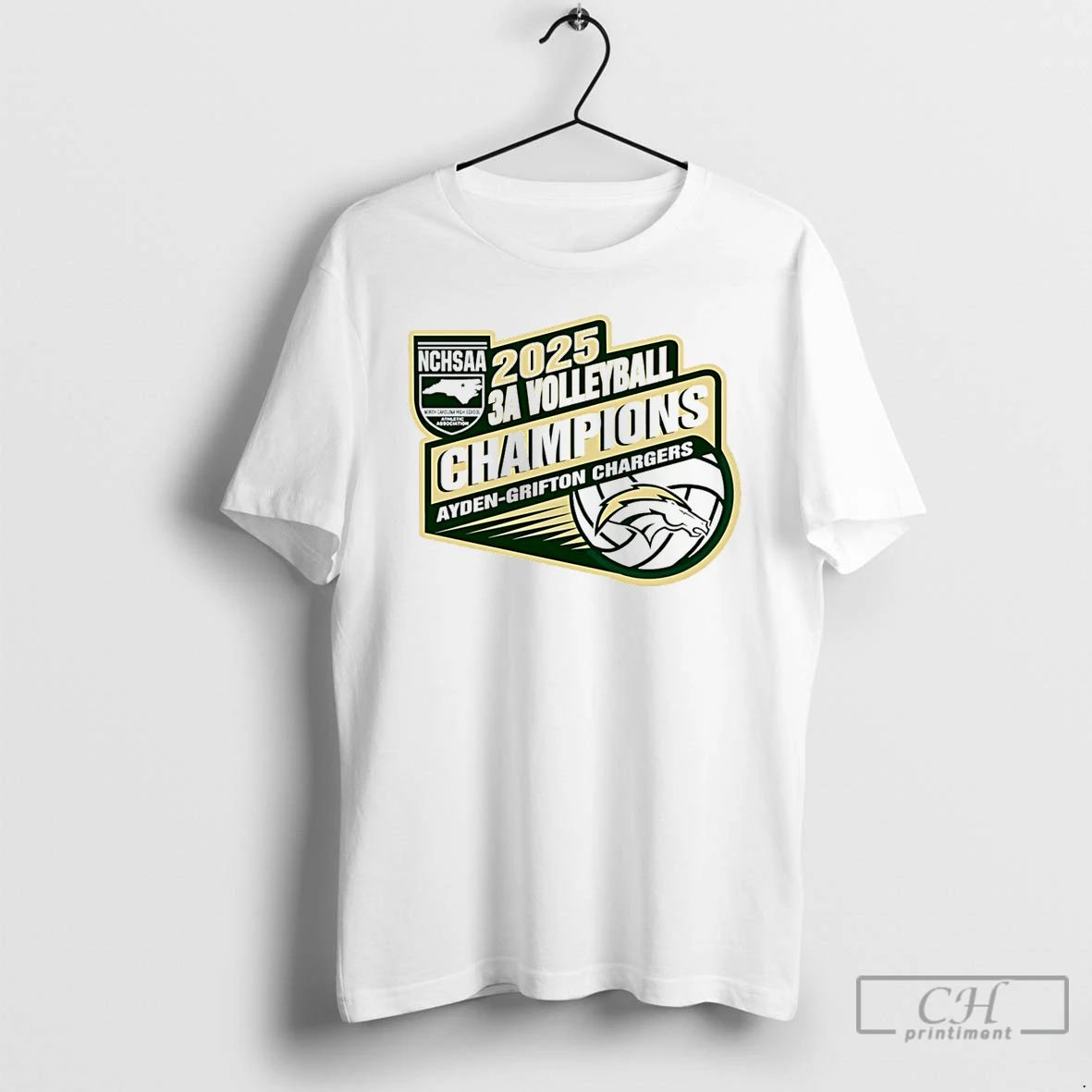 Premium 2025 Ayden Grifton Chargers Nchsaa 3a Volleyball Champions T Shirts Unisex T-shirt, Sweatshirt, Hoodie, Long Sleeve Tee - T-Shirt, Sweatshirt, Hoodie