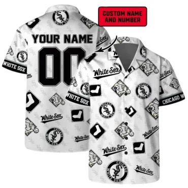 Chicago White Sox Custom Name And Number Hawaiian Shirt Unisex T-shirt, Sweatshirt, Hoodie, Long Sleeve Tee - T-Shirt, Sweatshirt, Hoodie