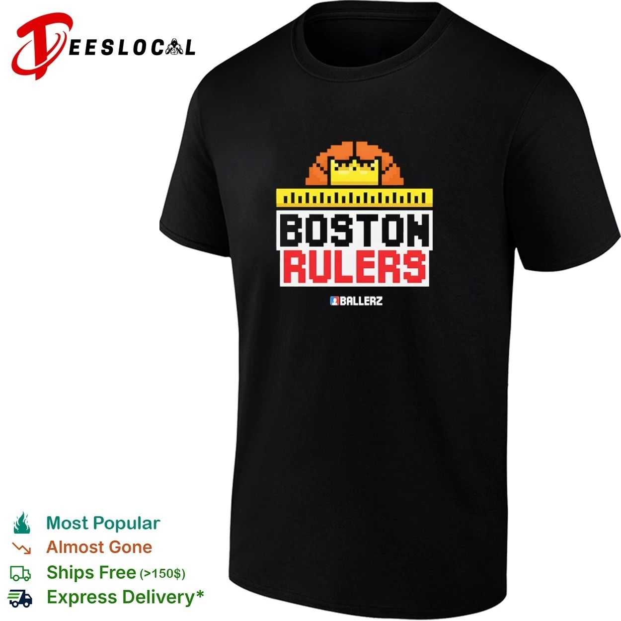 Boston Rulers Ballerz basketball pixel art T-shirt Unisex T-shirt, Sweatshirt, Hoodie, Long Sleeve Tee - T-Shirt, Sweatshirt, Hoodie